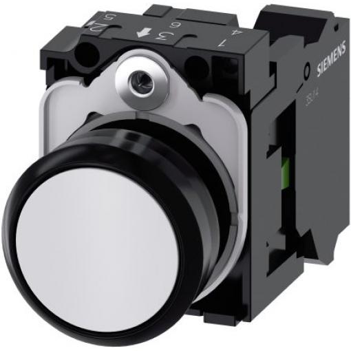 Siemens Tlačítkový spínač, řada: SIRIUS ACT 3SU11 IP66, IP67, IP69K SPST Deska 22 mm Bílá