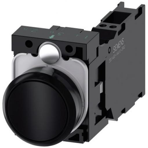 Siemens Tlačítkový spínač, řada: SIRIUS ACT 3SU11 IP66, IP67, IP69K SPST Deska 22 mm Černá