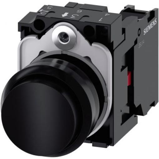 Siemens Tlačítkový spínač, řada: SIRIUS ACT 3SU11 IP66, IP67, IP69K SPST Deska 22 mm Černá