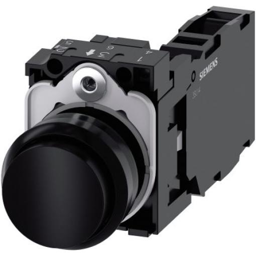 Siemens Tlačítkový spínač, řada: SIRIUS ACT 3SU11 IP66, IP67, IP69K SPST Deska 22 mm Černá