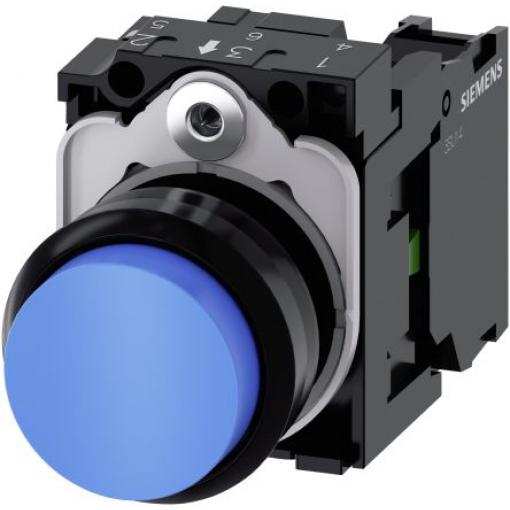 Siemens Tlačítkový spínač, řada: SIRIUS ACT 3SU11 IP66, IP67, IP69K SPST Deska 22 mm Modrá