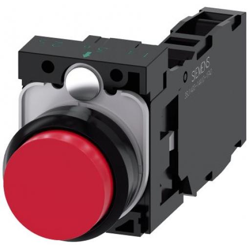 Siemens Tlačítkový spínač, řada: SIRIUS ACT 3SU11 IP66, IP67, IP69K SPST Deska 22 mm Červená