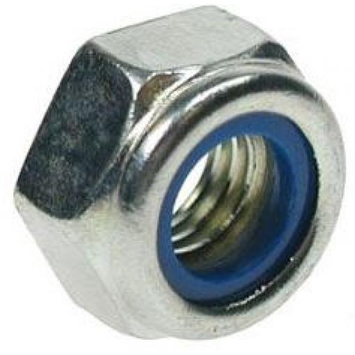RS PRO Pojistná matice, šířka: 46 mm, Lesklý zinek, Ocel, Nylonová vložka, Metrické