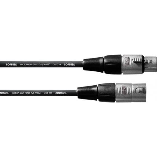 Cordial CFM1FM XLR propojovací kabel [1x XLR zásuvka - 1x XLR zástrčka] 1.00 m černá