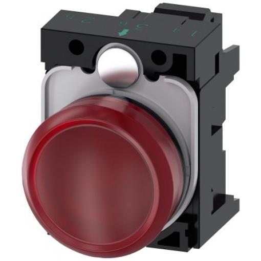 Siemens Indikátor, řada: SIRIUS ACT 3SU11 Montáž do panelu LED Červená, průměr výřezu: 22 mm IP20, IP66, IP69, IP67