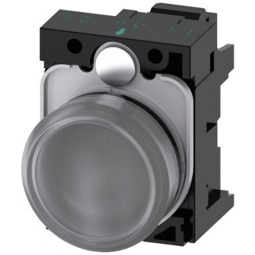 Siemens Indikátor, řada: SIRIUS ACT 3SU11 Montáž do panelu LED Bílá, průměr výřezu: 22 mm IP20, IP67, IP66, IP69 Kulatý