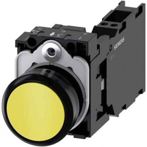 Siemens Tlačítkový spínač, řada: SIRIUS ACT 3SU11 IP66, IP67, IP69K SPST Deska 22 mm Žlutá