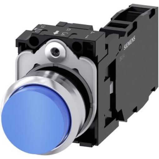 Siemens Tlačítkový spínač, řada: SIRIUS ACT 3SU11 IP66, IP67, IP69K SPST Deska 22 mm Modrá