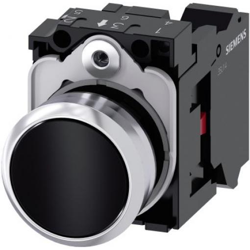 Siemens Tlačítkový spínač, řada: SIRIUS ACT 3SU11 IP66, IP67, IP69K SPST Deska 22 mm Černá