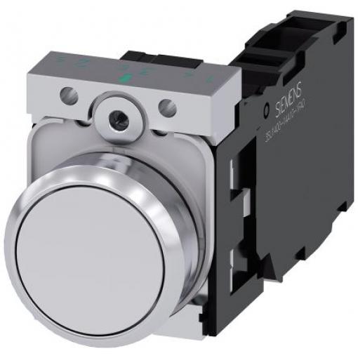 Siemens Tlačítkový spínač, řada: SIRIUS ACT 3SU11 IP66, IP67, IP69K SPST Deska 22 mm Bílá