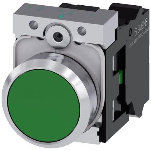 Siemens Tlačítkový spínač, řada: SIRIUS ACT 3SU11 IP66, IP67, IP69K SPST Deska 22 mm Zelená
