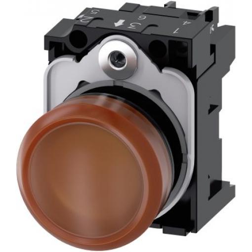 Siemens Indikátor, řada: SIRIUS ACT 3SU11 Montáž do panelu LED Oranžová, průměr výřezu: 22 mm IP69, IP67, IP20, IP66