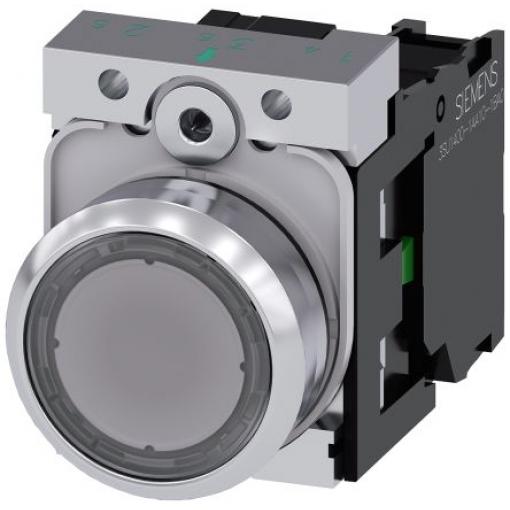 Siemens Tlačítkový spínač, řada: SIRIUS ACT 3SU11 IP66, IP67, IP69K SPST Deska 22 mm Čirá