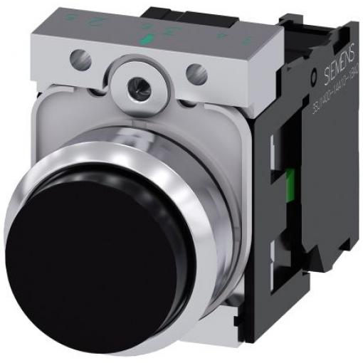 Siemens Tlačítkový spínač, řada: SIRIUS ACT 3SU11 IP66, IP67, IP69K SPST Deska 22 mm Černá