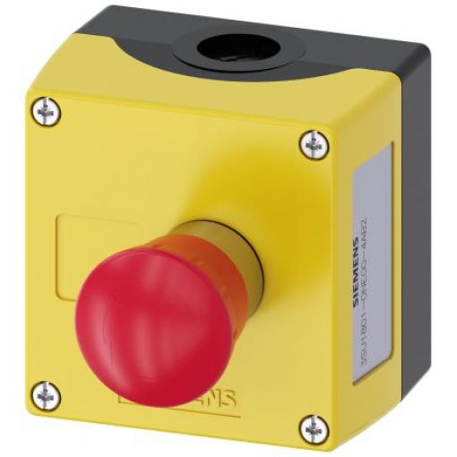 Siemens SIRIUS ACT 3SU18 Uvolnění kroucením Tlačítko nouzového vypínače Povrchová montáž 22 mm 1 NO, 2 NC IP69, IP67,