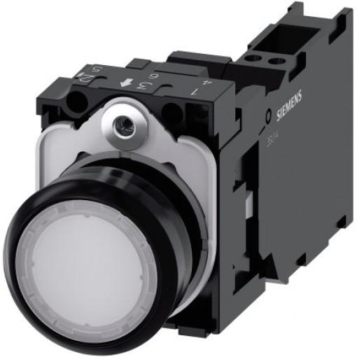 Siemens Tlačítkový spínač, řada: SIRIUS ACT 3SU11 IP66, IP67, IP69K SPST Deska Osvětlené 22 mm Bílá 110 V