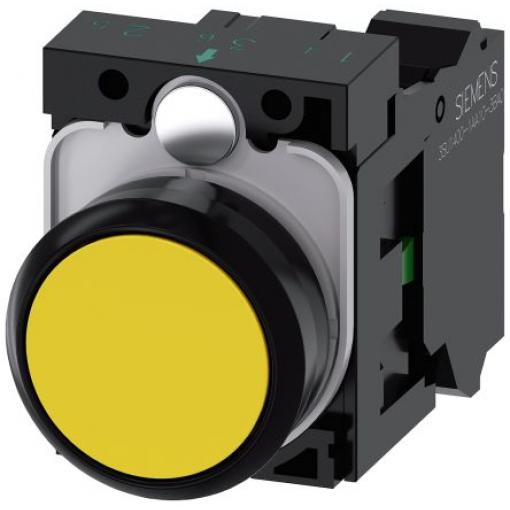 Siemens Tlačítkový spínač, řada: SIRIUS ACT 3SU11 IP66, IP67, IP69K SPST Deska 22 mm Žlutá