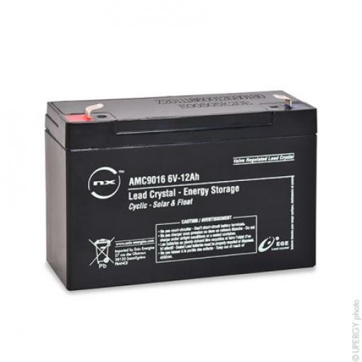 Uzavřený olověný akumulátor AMC9016 Standardní konstrukce Krystal olova 12 Ah 11 year ENIX Energies 6 V