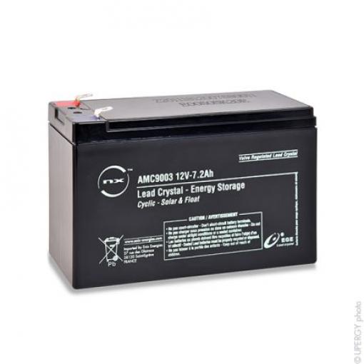Uzavřený olověný akumulátor AMC9003 Faston F2 konstrukce Krystal olova 7.2 Ah 11 year ENIX Energies 12 V