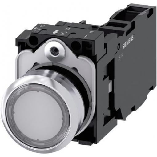 Siemens Tlačítkový spínač, řada: SIRIUS ACT 3SU11 IP66, IP67, IP69K SPST Deska Osvětlené 22 mm Čirá 230 V