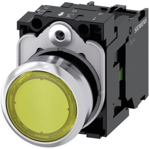 Siemens Tlačítkový spínač, řada: SIRIUS ACT 3SU11 IP66, IP67, IP69K SPST Deska Osvětlené 22 mm Žlutá 110 V