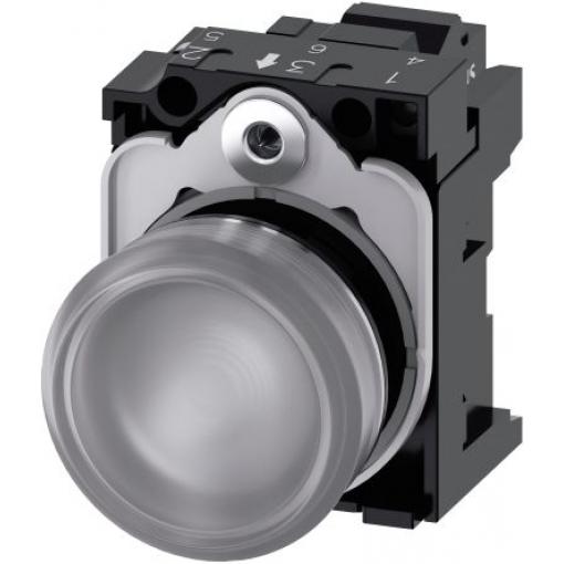 Siemens Indikátor, řada: SIRIUS ACT 3SU11 Montáž do panelu LED Bílá, průměr výřezu: 22 mm IP66, IP20, IP69, IP67 Kulatý