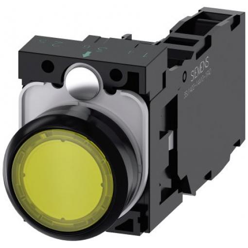 Siemens Tlačítkový spínač, řada: SIRIUS ACT 3SU11 IP66, IP67, IP69K SPST Deska Osvětlené 22 mm Žlutá 230 V