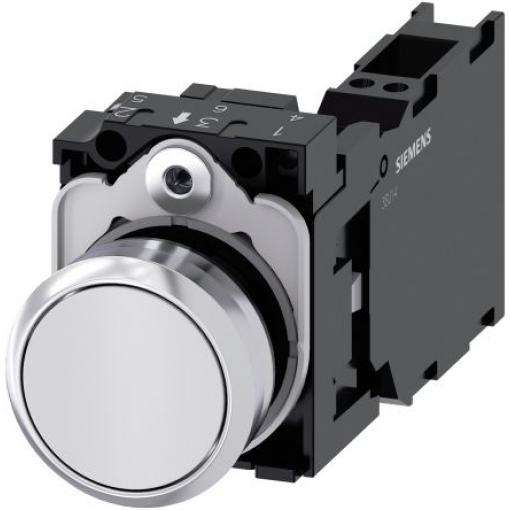 Siemens Tlačítkový spínač, řada: SIRIUS ACT 3SU11 IP66, IP67, IP69K SPST Deska 22 mm Bílá