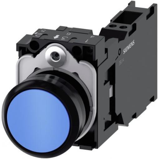 Siemens Tlačítkový spínač, řada: SIRIUS ACT 3SU11 IP66, IP67, IP69K SPST Deska 22 mm Modrá