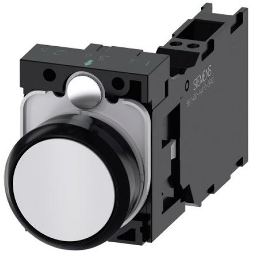 Siemens Tlačítkový spínač, řada: SIRIUS ACT 3SU11 IP66, IP67, IP69K SPST Deska 22 mm Bílá