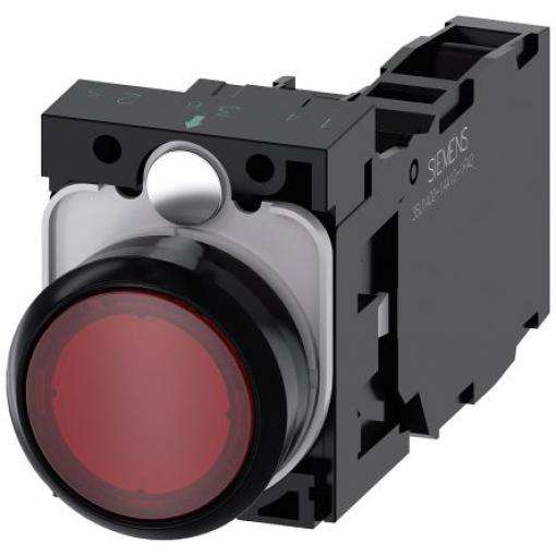 Siemens Tlačítkový spínač, řada: SIRIUS ACT 3SU11 IP66, IP67, IP69K SPST Deska Osvětlené 22 mm Červená 110 V