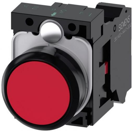 Siemens Tlačítkový spínač, řada: SIRIUS ACT 3SU11 IP66, IP67, IP69K SPST Deska 22 mm Červená