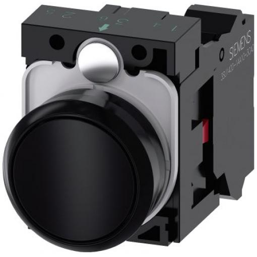 Siemens Tlačítkový spínač, řada: SIRIUS ACT 3SU11 IP66, IP67, IP69K SPST Deska 22 mm Černá