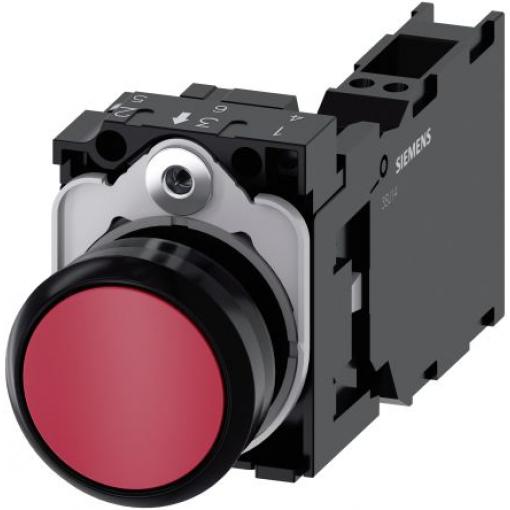 Siemens Tlačítkový spínač, řada: SIRIUS ACT 3SU11 IP66, IP67, IP69K SPST Deska 22 mm Červená