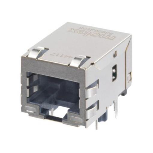 Molex Konektor RJ45, řada: 93626 Vnitřní, počet cest: 8, Pravý úhel, Montáž do panelu Stíněné, počet portů: 2portový