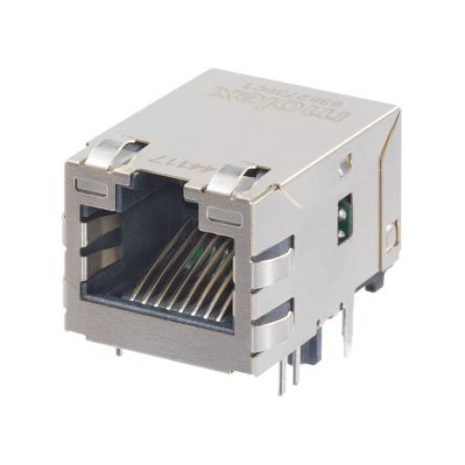 Molex Konektor RJ45, řada: 93627 Vnitřní, počet cest: 8, Pravý úhel, Montáž do panelu Stíněné, počet portů: 2portový