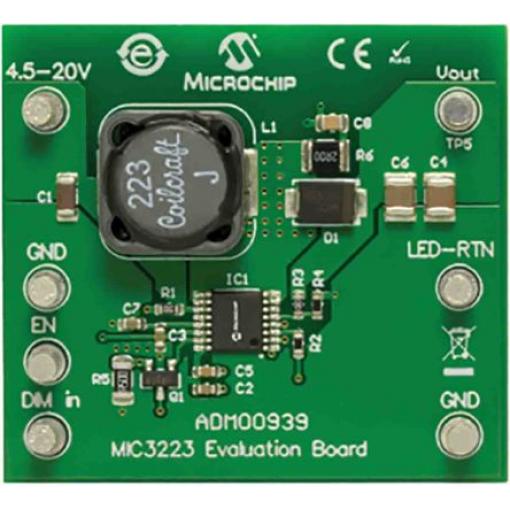 Vyhodnocovací deska regulátoru Boost LED MIC3223 LED ovladač Microchip ADM00939, pro použití s: MIC3223