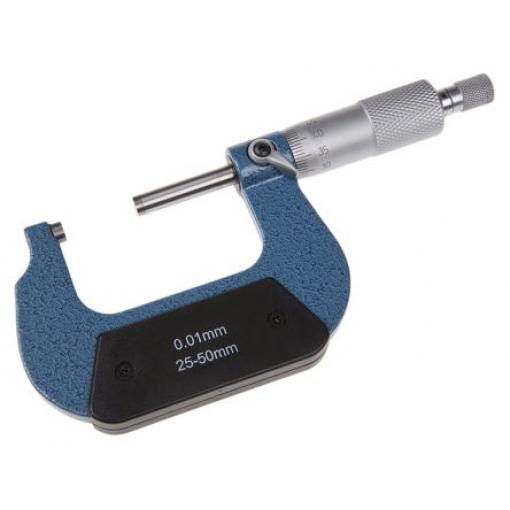 Mikrometr, přesnost: ±0.004 mm Externí, rozlišení: 0.01 mm, Metrické, max. měření: 50 mm RS PRO, ISOCAL