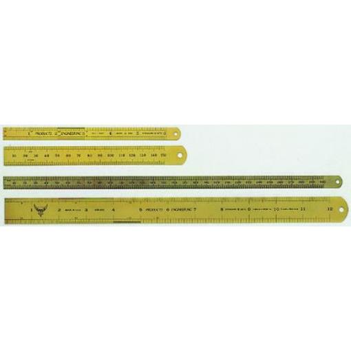 Pravítko, délka: 300 mm Imperiální, Metrické šířka 25 mm Dusičnan titaničitý, Ocel RS PRO