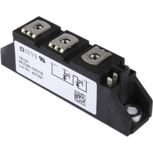 IXYS Duální tyristorový modul MCC56-16IO1B 100 mA 1.6 kA 64 A 1600 V TO-240AA 1.57 V, počet kolíků: 7 kolíkový