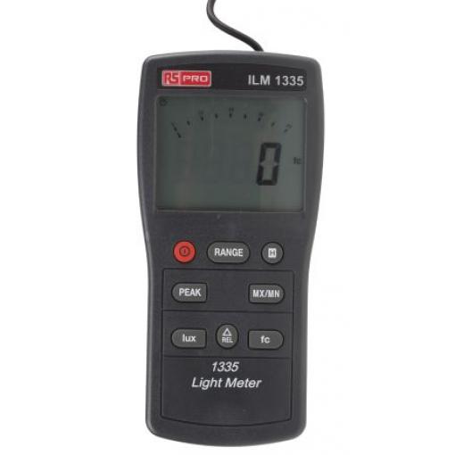 Expozimetr 400000 lx, číslo modelu: ILM1335 RS PRO 0lx, přesnost: ±3% rdg ±0.5% f.s