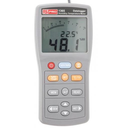 Datový záznamník Teplota, Vlhkost, číslo modelu: 1365 Teplota a vlhkost RS PRO, typ rozhraní: RS-232, USB 2, ISOCAL