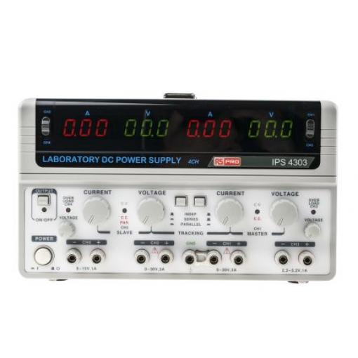 RS PRO Napájecí zdroj stolice Digitální, počet výstupů: 4výstupový 30V ac 3 A 200 W