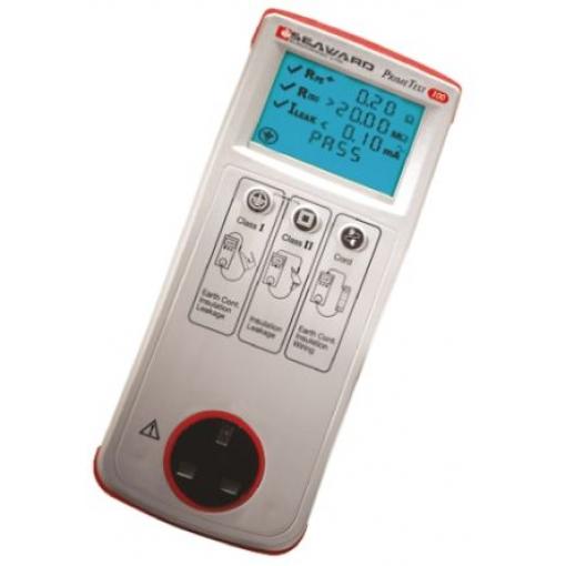 Tester PAT Vyhověl/nevyhověl PAT Třída II, Třída I, číslo modelu: PrimeTest 100 UK Seaward