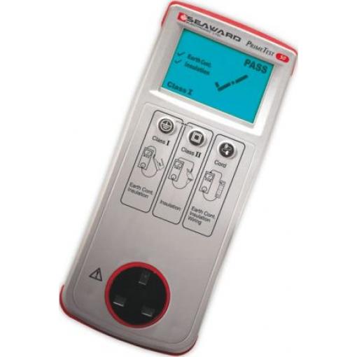 Tester PAT Vyhověl/nevyhověl PAT Třída I, Třída II, číslo modelu: PrimeTest 50 UK Seaward