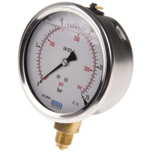 Tlakoměr 7075597 100 mm G 3/8 Nerezová ocel, 60 °C 25 bar 0 bar WIKA