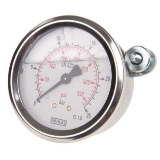 Tlakoměr 9314196 63 mm G 1/4 Nerezová ocel, 60 °C 25 bar 0 bar WIKA
