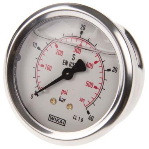 Tlakoměr 9314197 63 mm G 1/4 Nerezová ocel, 60 °C 40 bar 0 bar WIKA