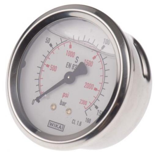 Tlakoměr 9314200 63 mm G 1/4 Nerezová ocel, 60 °C 160 bar 0 bar WIKA
