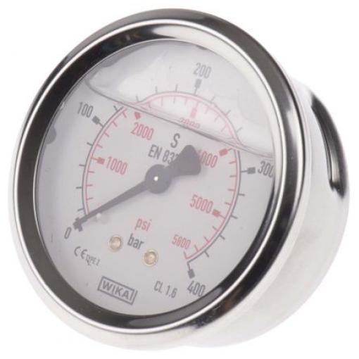 Tlakoměr 9314203 63 mm G 1/4 Nerezová ocel, 60 °C 400 bar 0 bar WIKA